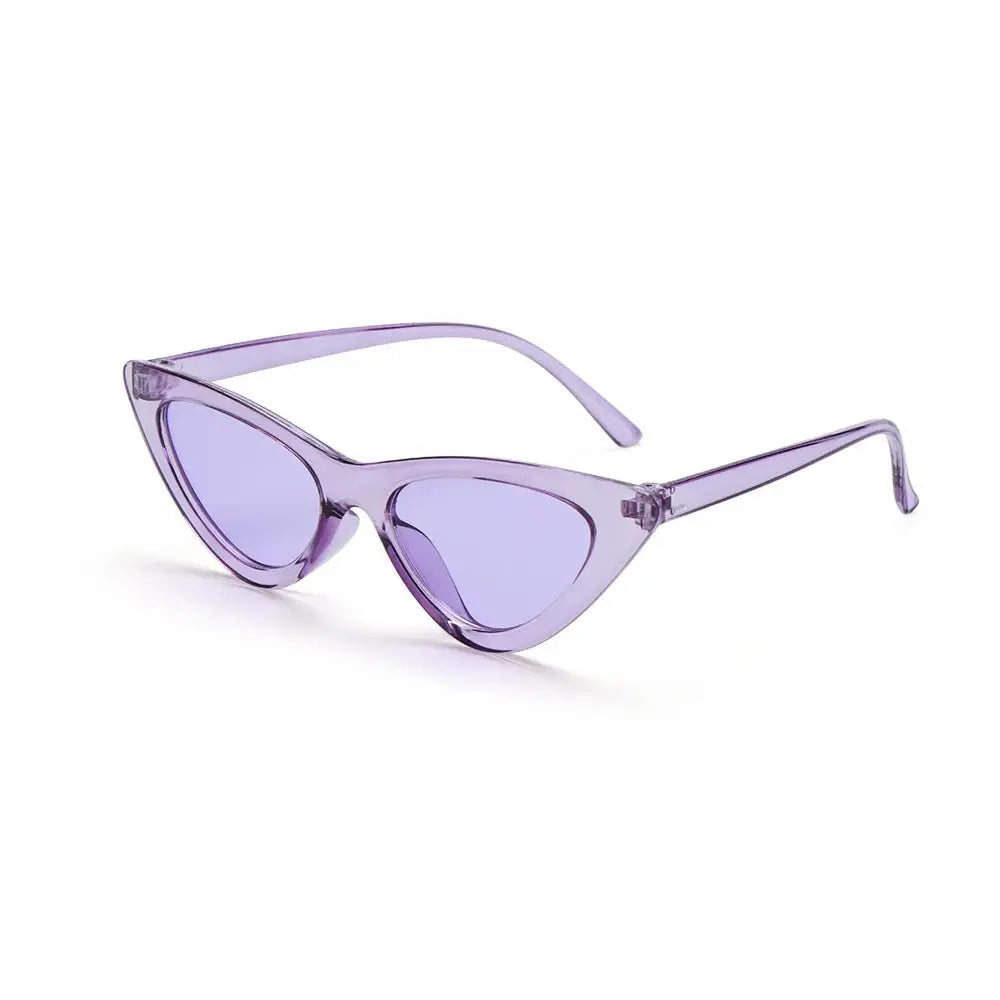 a pair of purple sunglasses on a white background