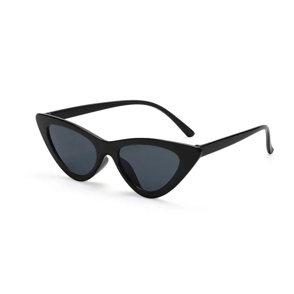 a black cat eye sunglasses on a white background