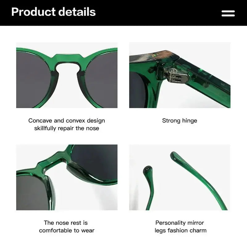 a picture of a pair of green sunglasses