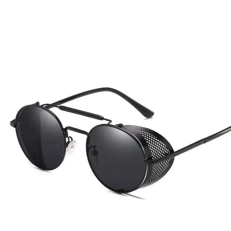 a pair of sunglasses with a metal frame