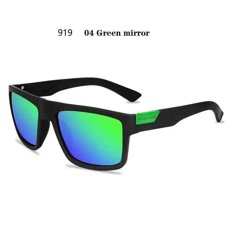 a pair of sunglasses with green mirror lenses