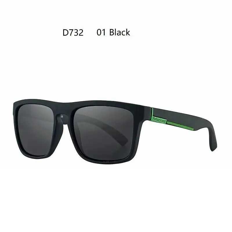 a pair of sunglasses with a black frame and green arms