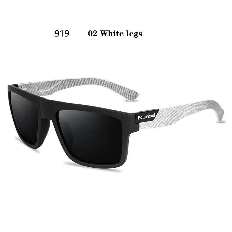 a pair of sunglasses with a white frame and black lens
