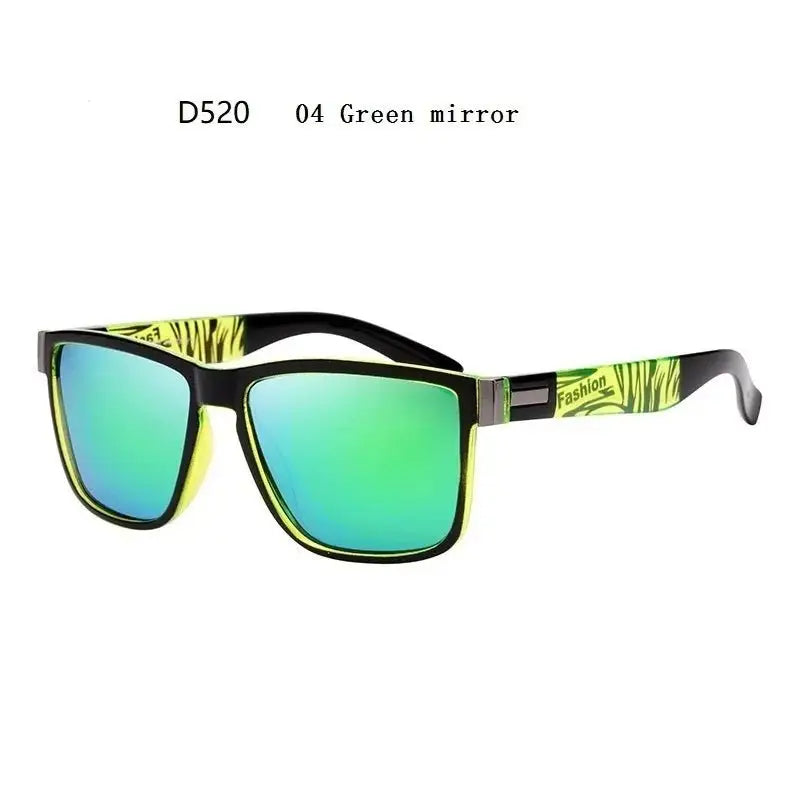 a pair of sunglasses with green mirrored lenses