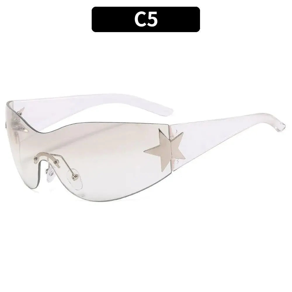 a pair of glasses with a star on the side