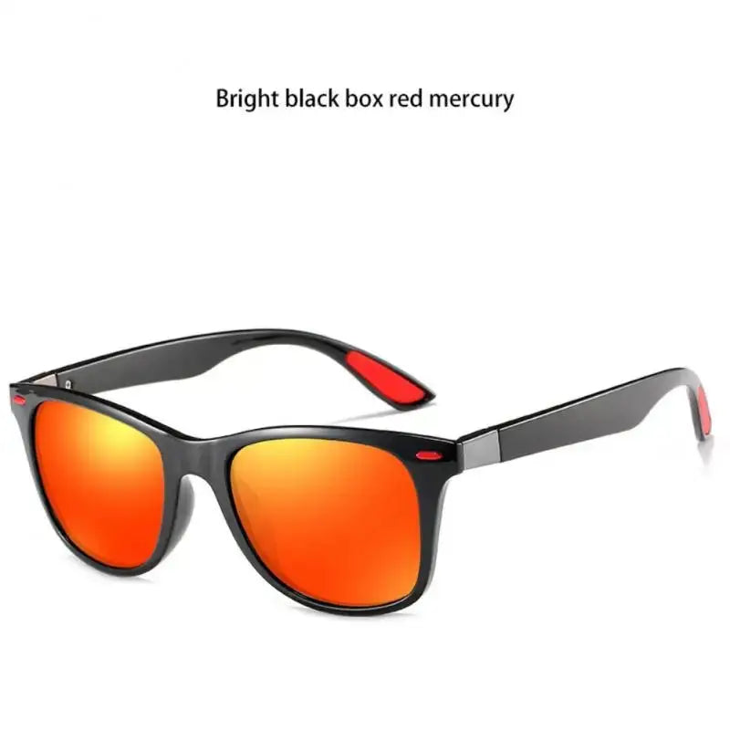 a pair of sunglasses with red mirrored lenses