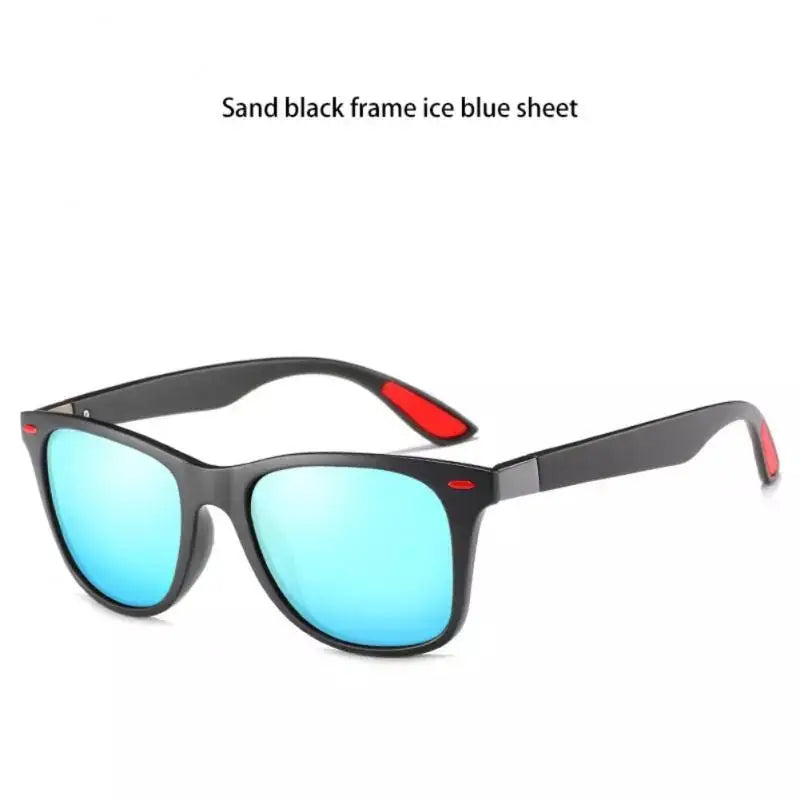 a pair of sunglasses with blue mirrored lenses